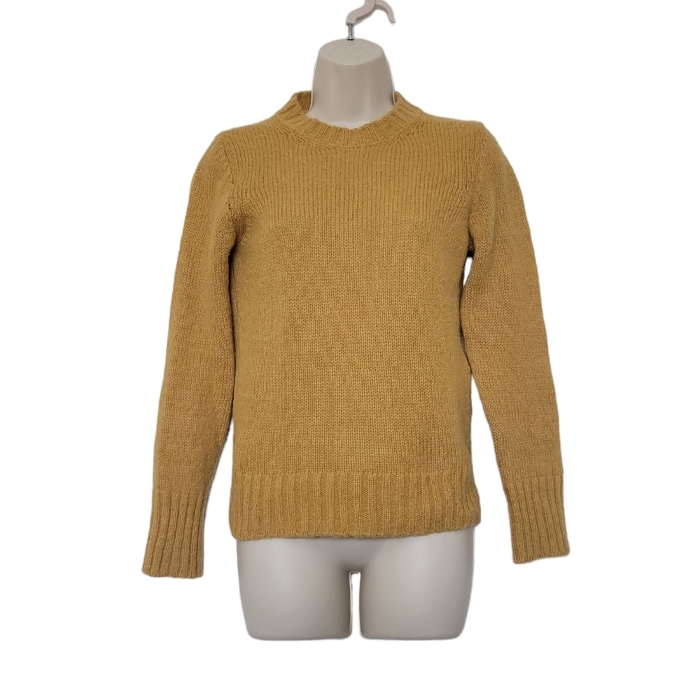 Maje Mustard Yellow Crewneck Mohair Sweater Women's Small